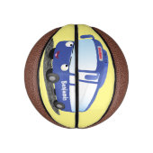 Mini Ballon De Basket Illustration d'un bus moderne bleu mignon (Vertical)