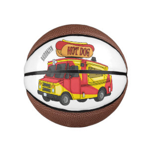 Mini Ballon De Basket Illustration d'un camion de nourriture pour chien 