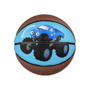 Mini Ballon De Basket Illustration d'un camion monstre bleu mou