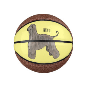 Mini Ballon De Basket Illustration d'un chien hound afghan