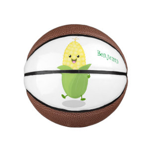 Mini Ballon De Basket Illustration d'une caricature de maïs joyeux