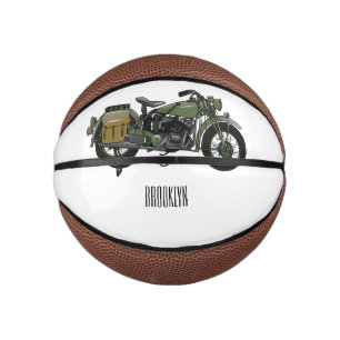 Mini Ballon De Basket Illustration d'une moto de croiseur militaire