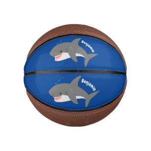 Mini Ballon De Basket Illustration joyeuse du grand requin blanc