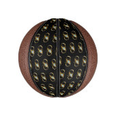 Mini Ballon De Basket Infinité avec plume de paon doré (Vertical)