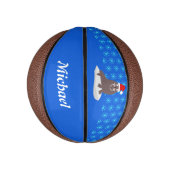 Mini Ballon De Basket Joli Walrus de Noël et Snowflakes (Vertical)