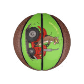 Mini Ballon De Basket Jolie vache heureuse conduisant un dessin animé de (Vertical)