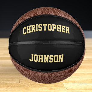 Mini Ballon De Basket Joueur monogramme personnalisé Nom de l'école du