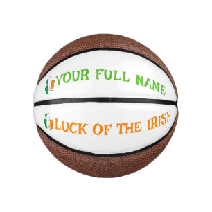 Mini Ballon De Basket La Saint-Patrick Drapeau Irlande Trèfle Nom Person