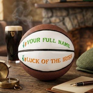 Mini Ballon De Basket La Saint-Patrick Drapeau Irlande Trèfle Nom Person