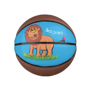 Mini Ballon De Basket Lion joyeux avec dessin animé de papillon