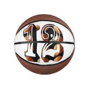 Mini Ballon De Basket Logo Image Basketball Numéro 12,