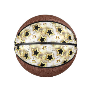 Mini Ballon De Basket Lumière transparente avec étoiles or