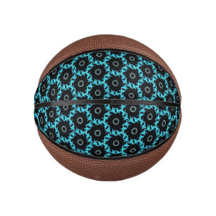 Mini Ballon De Basket Mandala bleu électrique