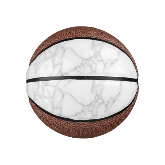 Mini Ballon De Basket Marbre Blanc (Devant)