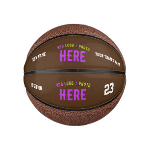 MINI BALLON DE BASKET MARQUE VERIFIEE BRUN PERSONNALISABLE MODERNE ET CH