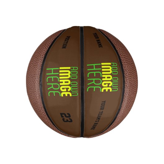 MINI BALLON DE BASKET MODÈLE DE TEXTE D'IMAGE BROWN SIMPLE MODERNE (Vertical)
