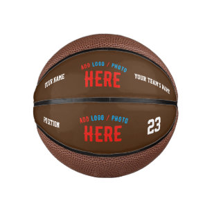 MINI BALLON DE BASKET MODERNE ET MODERNE PERSONNALISABLE BROWN VÉRIFIÉ