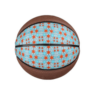 Mini Ballon De Basket Motif Blue et Red Star