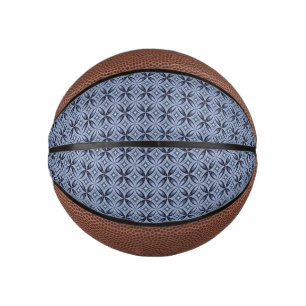 Mini Ballon De Basket Motif géométrique bleu de style rétro