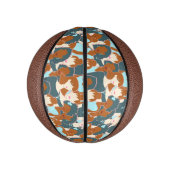 Mini Ballon De Basket Motif sans couture avec filles noires et blanches (Vertical)