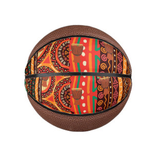 Mini Ballon De Basket Motif tribal Afrocentrique Kente