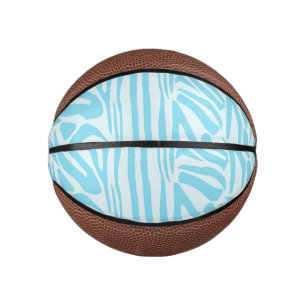 Mini Ballon De Basket Motif Zèbre Bleu