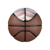 Mini Ballon De Basket Nom initial de la parties scintillant rose pourpre (Droite)