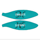 Mini Ballon De Basket Nom monogramme de script turquoise moderne (Panneaux)