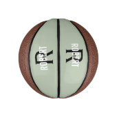 Mini Ballon De Basket Nom monogramme vert moderne basketball (Vertical)