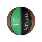 Mini Ballon De Basket Numéro de nom personnalisé vert gravure Basket-bal (Vertical)