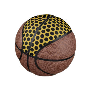 Mini Ballon De Basket Or métallique avec style point noir