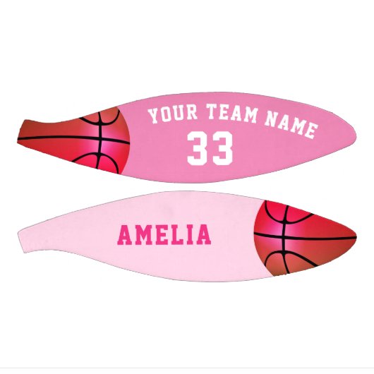 Mini Ballon De Basket Panier rose Fille Joueuse Nom de l'équipe Numéro (Panneaux)