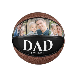 Mini Ballon De Basket Papa personnalisable Fondé 3 Photo Fête des Pères
