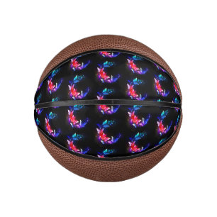 Mini Ballon De Basket Papillons de nuit Neon brillants sur arrière - pla