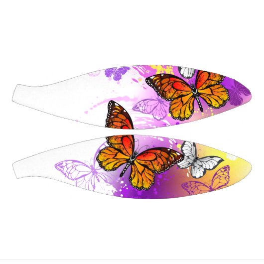 Mini Ballon De Basket Papillons Monarque sur Arrière - plan pourpre (Panneaux)