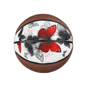 Mini Ballon De Basket Papillons noirs et rouges volants