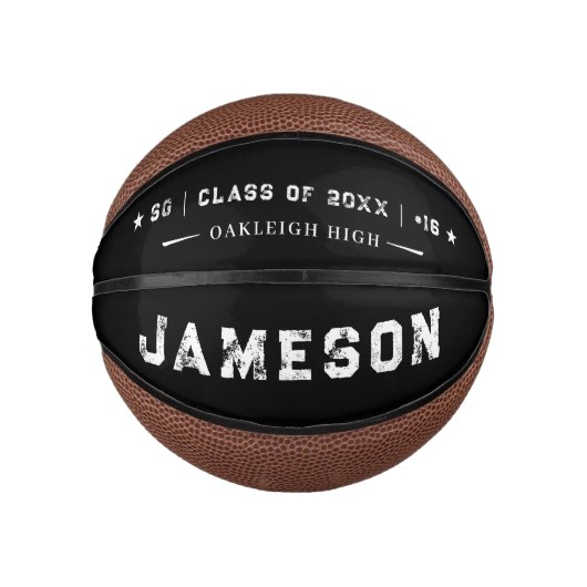 Mini Ballon De Basket Personalized Graduation Athlete Keepsake (Devant)