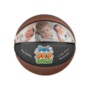 Mini Ballon De Basket Photo personnalisé Meilleur Papa de la Fête des Pè