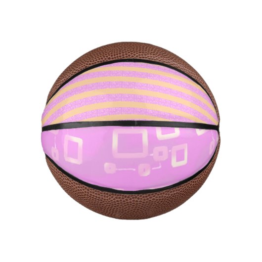 Mini Ballon De Basket Pink Geometric  (Devant)