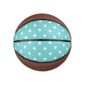 Mini Ballon De Basket Point Polka Sky turquoise (Devant)