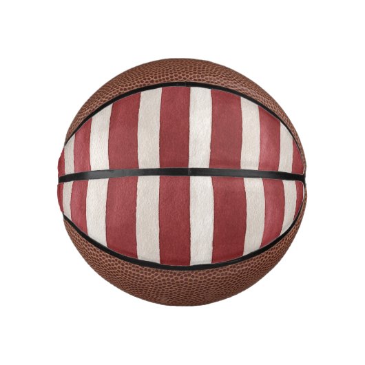 Mini Ballon De Basket Rayures crème rouge (Devant)