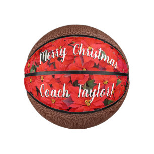 Mini Ballon De Basket Red Poinsettias I Christmas Holiday Floral Photo