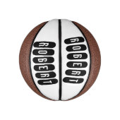 Mini Ballon De Basket Robert Mens Nom en noir n blanc, (Vertical)