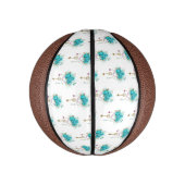 Mini Ballon De Basket Roses turquoise avec touches (Vertical)