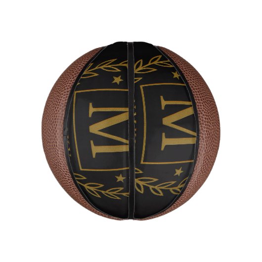 Mini Ballon De Basket "Royal NMKY Emblem – Monogram M Crest Design" (Vertical)