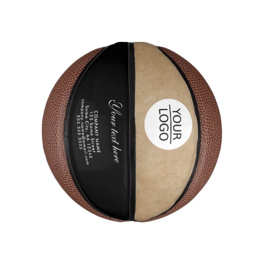 Mini Ballon De Basket Rustic Ajoutez votre logo avec Custom Text Company (Vertical)