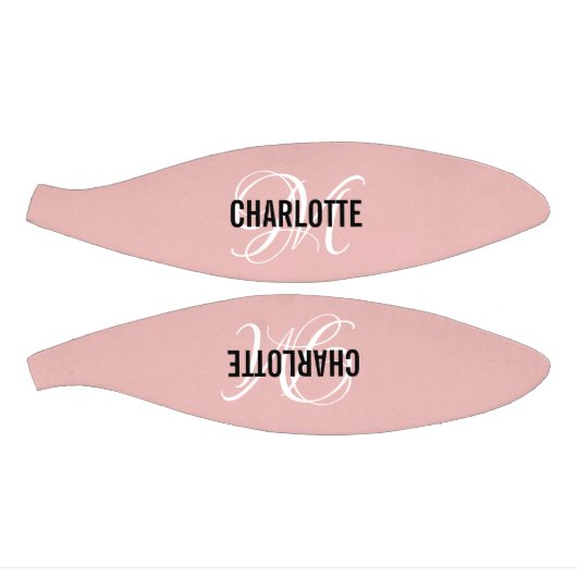 Mini Ballon De Basket Script moderne blush rose monogramme nom de basket (Panneaux)