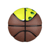 Mini Ballon De Basket Sphères vertes sur jaune (Droite)