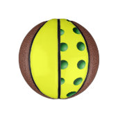 Mini Ballon De Basket Sphères vertes sur jaune (Vertical)