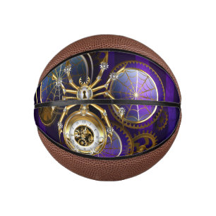 Mini Ballon De Basket Spider Steampunk sur Arrière - plan pourpre